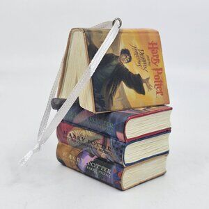 Hallmark Harry Potter Book Set and Wand Christmas Tree Ornament 3 in
